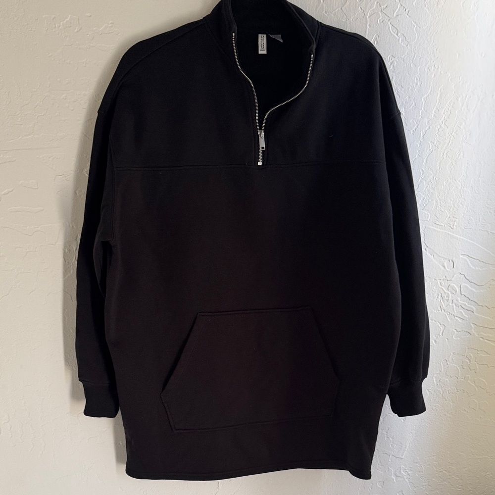 H&M Black Zip-Up oversized sweatshirt / dress